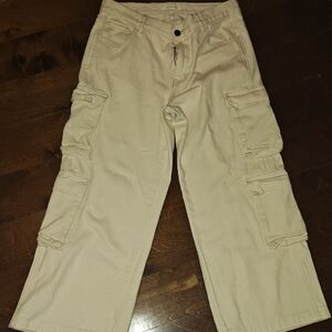 PacSun Women's Tan Flare Cargo Jeans